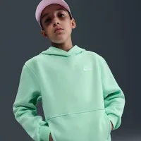 Nike Sportswear Club Fleece Big дитячі Pullover Толстовка з капюшоном колір зелений
