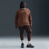 Nike Sportswear Phoenix Fleece женская оверсайз Crew-Neck свитшот (большие размеры) цвет коричневый