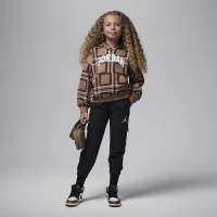 Nike Jordan Brooklyn Essentials Little детские Plaid Print Pullover Толстовка с капюшоном цвет коричневый