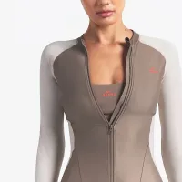NikeSKIMS Shine женская Zip-Front Long Bodysuit цвет коричневый