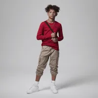 Nike Jordan MJ Essentials Waffle Knit Long Sleeve Tee Big Kids футболка цвет красный