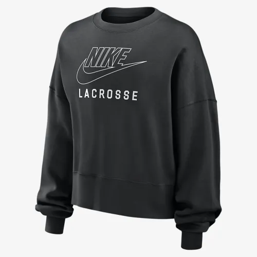 Nike Phoenix Fleece жіноча Lacrosse Crew-Neck світшот колір чорний