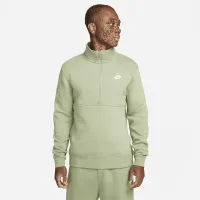 Nike Sportswear Club мужские Brushed-Back 1/2-Zip Pullover цвет зеленый