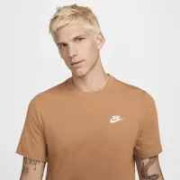 Nike Sportswear Club мужские футболка цвет коричневый