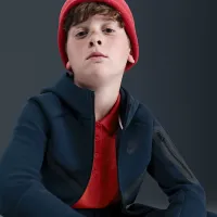 Nike Sportswear Tech Fleece Big детские Full-Zip Толстовка с капюшоном синий