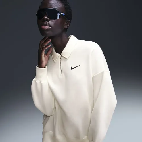 Nike Sportswear Phoenix Fleece женская оверсайз 1/4-Zip Polo цвет белый