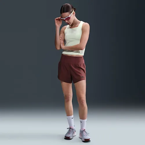 Nike Trail женская Dri-FIT Brief-Lined Running шорты цвет коричневый