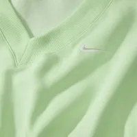Nike Sportswear Phoenix Fleece женская Cropped V-Neck Top цвет зеленый