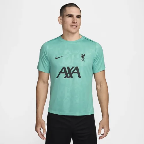 Liverpool FC Academy Pro мужские Nike Dri-FIT Soccer Pre-Match Short-Sleeve Top цвет зеленый