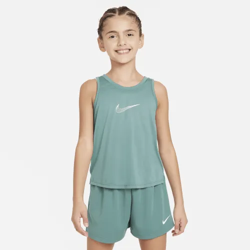 Nike One Big дитячі (Girls') Dri-FIT тренувальні Tank колір зелений