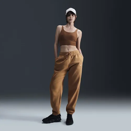 Nike Sportswear Phoenix Fleece женская С высокой Талией оверсайз Sweatpants цвет коричневый