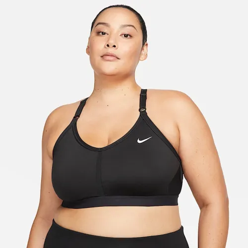Nike Indy женская Light-Support Padded V-Neck Sports Bra (большие размеры) цвет черный