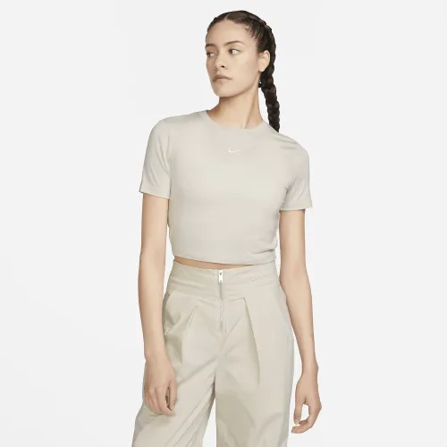 Nike Sportswear Essential женская Slim Cropped футболка цвет коричневый