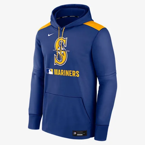 Seattle Mariners Authentic Collection чоловічі Nike Therma MLB Pullover Толстовка з капюшоном блакитний