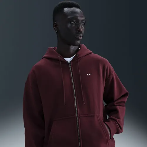 Nike Solo Swoosh мужские Full-Zip Fleece Толстовка с капюшоном цвет красный