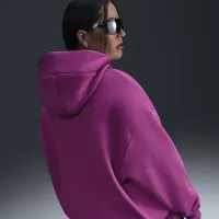 Nike Sportswear Phoenix Fleece женская оверсайз Pullover Толстовка с капюшоном (большие размеры) цвет фиолетовый