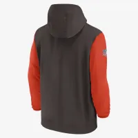 Cleveland колір коричневийs Sideline Pre-Game Player чоловічі Nike NFL 1/2-Zip Hooded Куртка колір коричневий