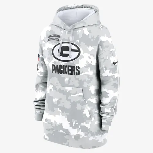 цвет зеленый Bay Packers Salute to Service Primary Edge Club женская Nike NFL Pullover Толстовка с капюшоном цвет белый