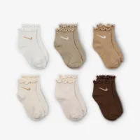 Nike Little дитячі Lettuce Welt Ankle шкарпетки (6 пар) колір білий