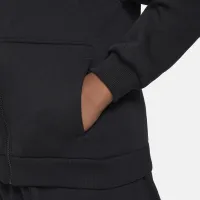 Nike Sportswear Club Fleece Big детские Full-Zip Толстовка с капюшоном (Extended Size) цвет черный
