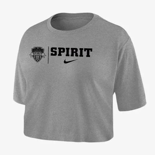 Washington Spirit женская Nike Dri-FIT Soccer Cropped футболка цвет серый