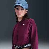 Nike Pro Fleece Big дитячі (Girls') Dri-FIT Full-Zip Толстовка з капюшоном колір червоний