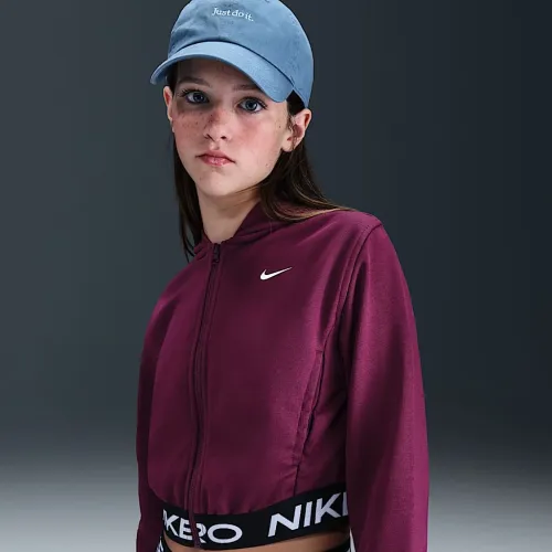 Nike Pro Fleece Big детские (Girls') Dri-FIT Full-Zip Толстовка с капюшоном цвет красный