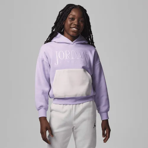 Nike Jordan Fundamentals Big детские Pullover Толстовка с капюшоном цвет фиолетовый