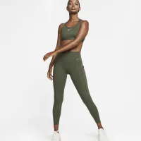 Nike Universa жіноча Medium-Support З високою талією 7/8 лосіни з кишенямиколір зелений