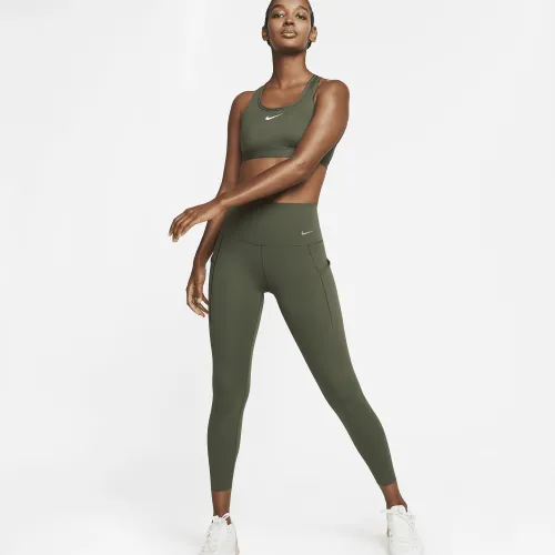 Nike Universa жіноча Medium-Support З високою талією 7/8 лосіни з кишенямиколір зелений