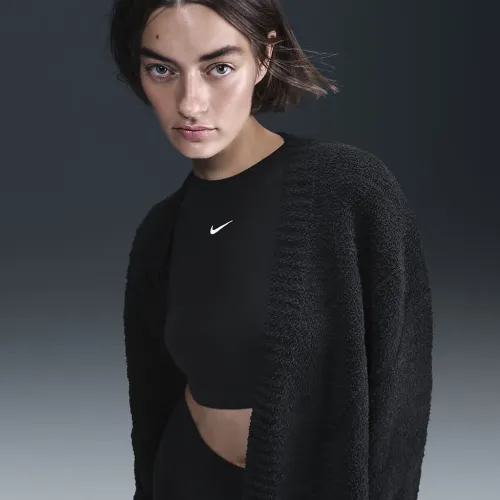 Nike Sportswear Phoenix Cozy Букле женская оверсайз Knit Cardigan цвет черный