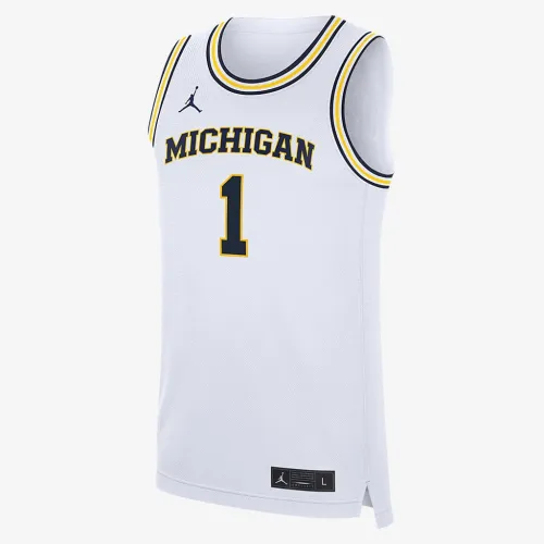 Nike Michigan Wolverines Replica мужские Jordan Brand College баскетбольные Jersey цвет белый