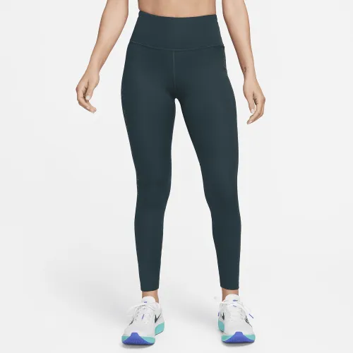 Nike Fast жіноча Mid-Rise 7/8 Printed лосіни з кишенямиколір зелений