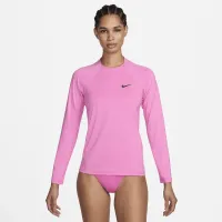 Nike Essential женская Long-Sleeve Hydroguard Swim Shirt Pink