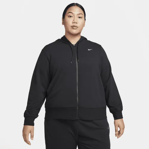Nike Dri-FIT One жіноча Full-Zip French Terry Толстовка з капюшоном (великі розміри) колір чорний