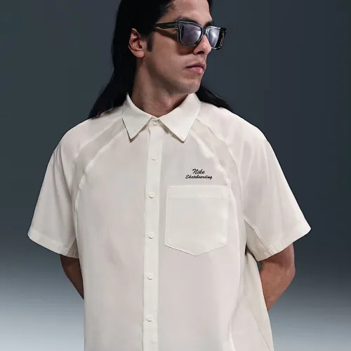 Nike SB Dri-FIT Woven Short-Sleeve Bowler Shirt колір білий