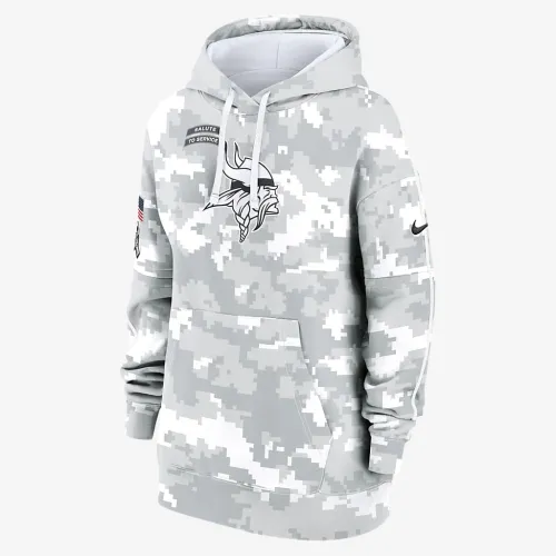 Minnesota Vikings Salute to Service Primary Edge Club женская Nike NFL Pullover Толстовка с капюшоном цвет белый