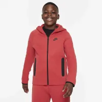 Nike Sportswear Tech Fleece Big детские (для мальчиков) Full-Zip Толстовка с капюшоном (Extended Size) цвет красный