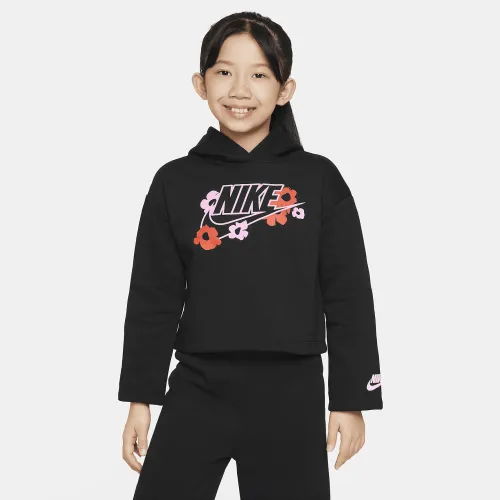 Nike Floral Fleece Little дитячі Graphic Толстовка з капюшоном колір чорний
