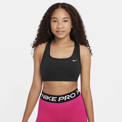 Nike Swoosh Big детские (Girls') Sports Bra цвет черный