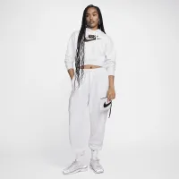 Nike Sportswear Club Fleece женская оверсайз Crop Graphic Толстовка с капюшоном цвет коричневый