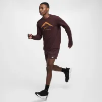 Nike Dri-FIT мужские Long-Sleeve Trail Running футболка цвет красный