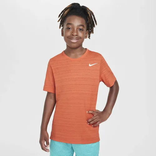 Nike Dri-FIT Miler Big детские (для мальчиков) тренировочные Top Orange