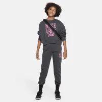 Nike Sportswear Big детские (Girls') оверсайз Fleece Crew-Neck свитшот цвет серый