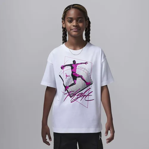 Nike Jordan Big детские Flight Time Warp футболка цвет белый