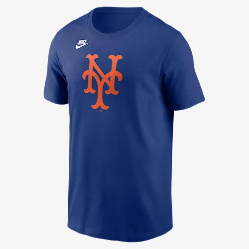 New York Mets Cooperstown Team Logo мужские Nike MLB футболка синий
