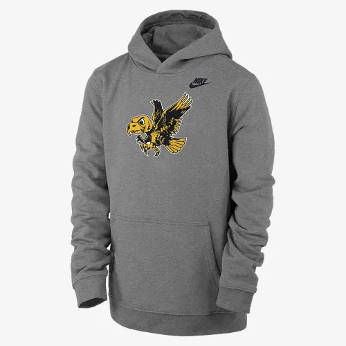 Iowa Club Fleece Big детские (для мальчиков) Nike College Pullover Толстовка с капюшоном цвет серый