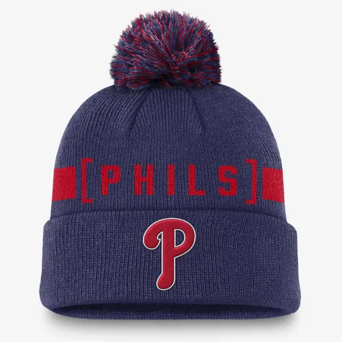 Philadelphia Phillies Hometown Peak чоловічі Nike MLB Cuffed Pom Beanie колір червоний