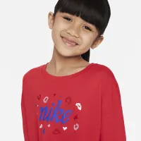 Nike Little детские Long Sleeve Cropped Leopard Top цвет красный