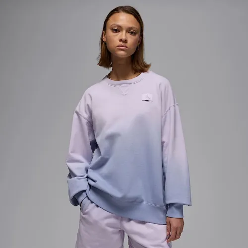 Nike Jordan Flight Fleece женская French Terry Crew-Neck свитшот цвет фиолетовый